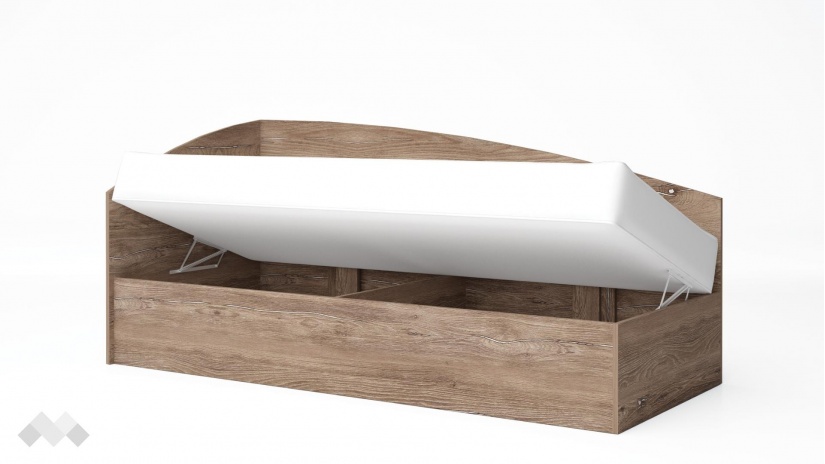 Ъглово легло 82/190 Борей с включен матрак Бонел 82/190 браун силвърджак - изглед 2