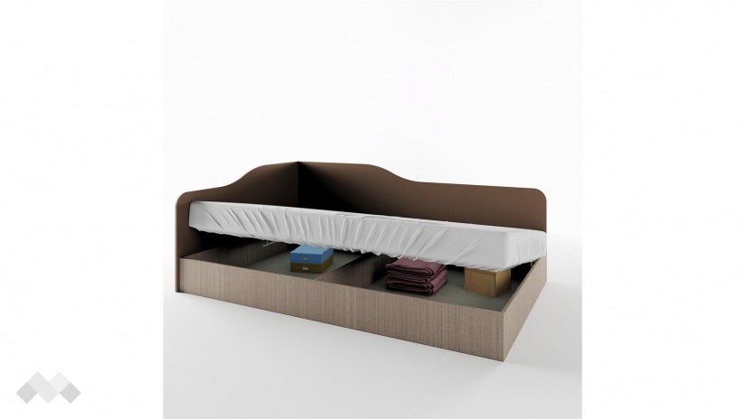 Ъглово легло 120/190 Тексас мока с лате - изглед 2 - МебелМаг Ъглово легло 120/190 Тексас мока с лате - изглед 2