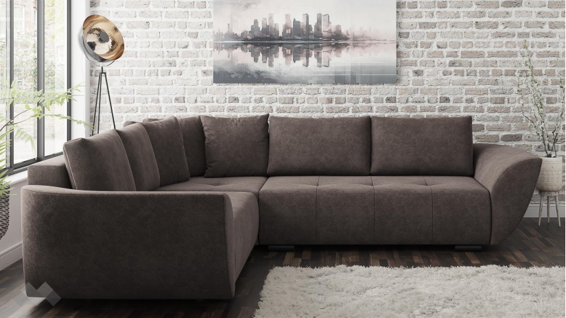 Ъглов диван Сиера с посока кафяв - изглед 2 - МебелМаг Ъглов диван Сиера с посока кафяв - изглед 2