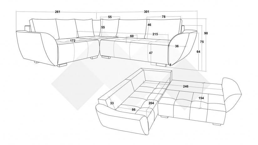 Ъглов диван Сиера с посока зелен - изглед 5 - МебелМаг Ъглов диван Сиера с посока зелен - изглед 5